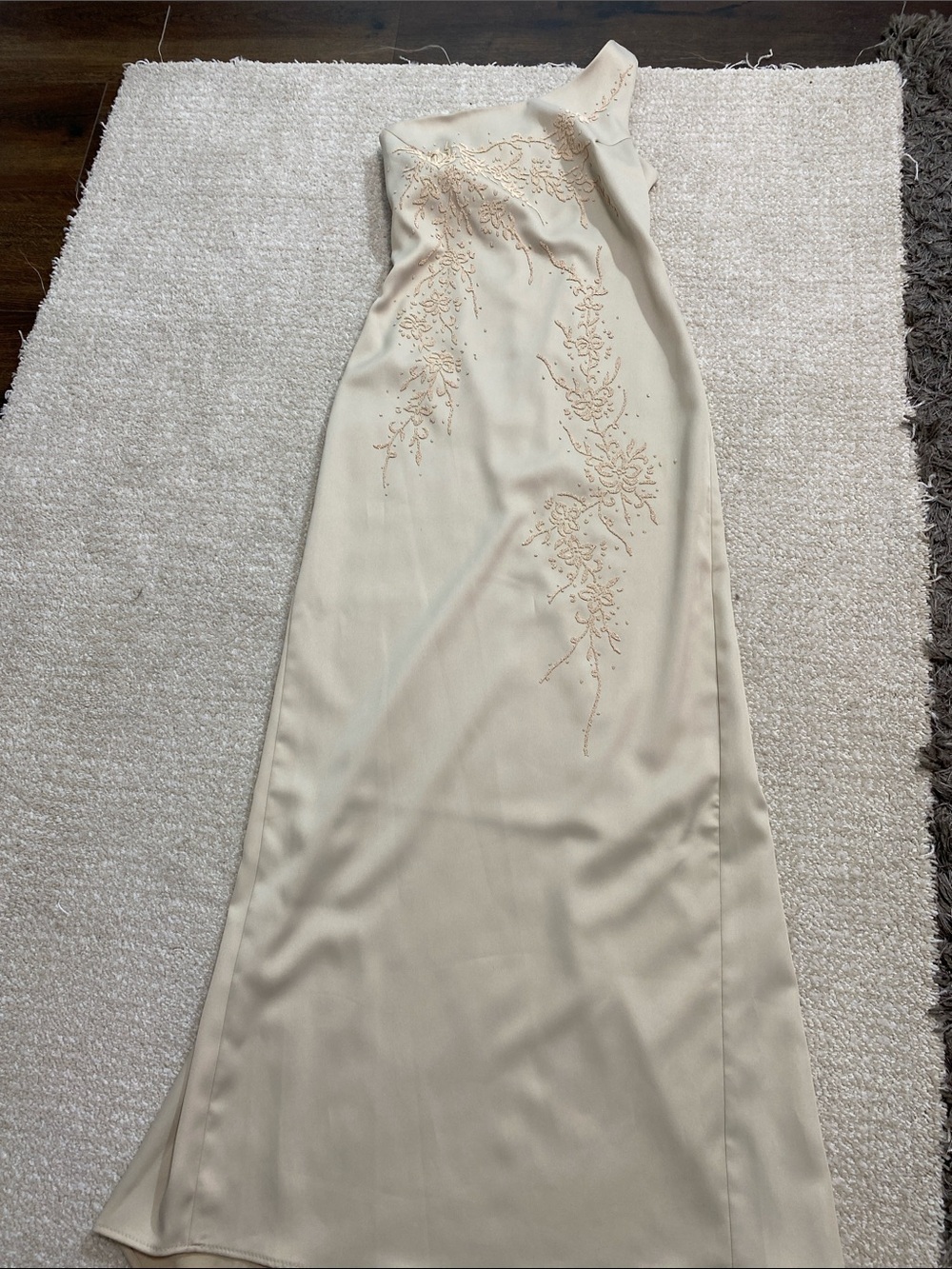 Eureka Elegant One-Shoulder Champagne Evening Gown Size M - Picture 13 of 16